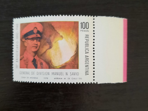 Argentina 1141 Gj 1826 General Manuel Savio Año 1978