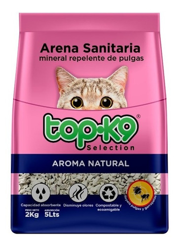 Arena Sanitaria Mineral Repelente Topk9 10 Kg