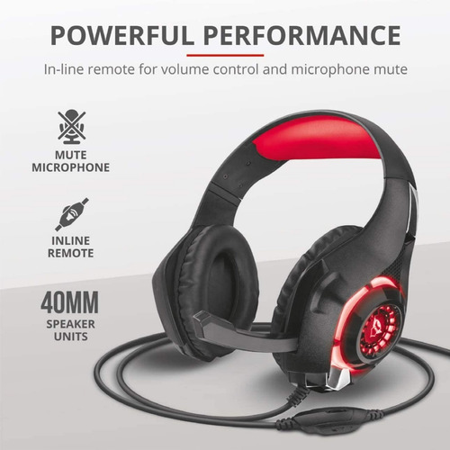 Imagem 7 de 8 de Headset Gaming Trust Gxt313 Nero Led 40mm Usb 3.5mm