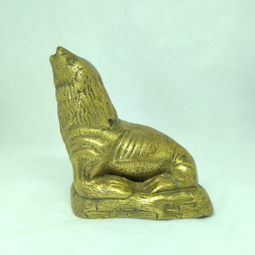 Figura Estatuillas Lobo Marino De Bronce (Usado)