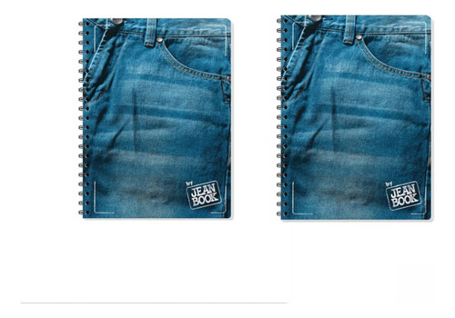 2 Cuadernos Jean Book Norma Cuadro Grande 7 Mm Doble Anillo Color Azul marino