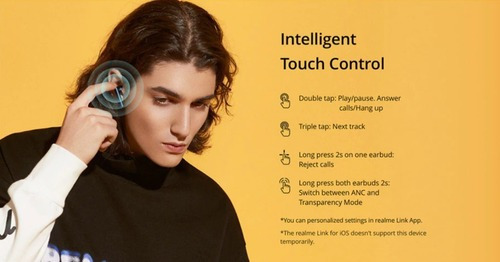 Imagen 7 de 9 de Audifonos In-ear Gamer Inalámbricos Realme Buds Air 2 Negro