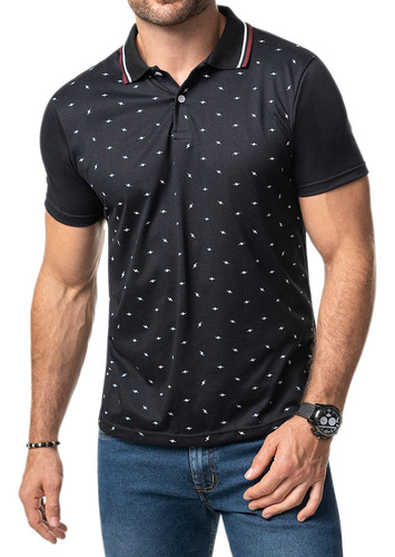 Camiseta Polo Dario Negro Para Hombre Croydon