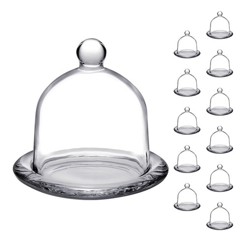 Imagen 3 de 6 de Combo De 12 Bomboneras Campana Dulcero Vidrio Mini Cupcake