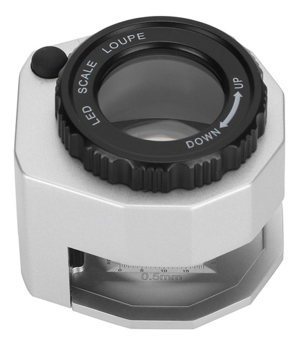 Lupa Para Joyería Con Escala Uv Led De Metal De 30 Aumentos