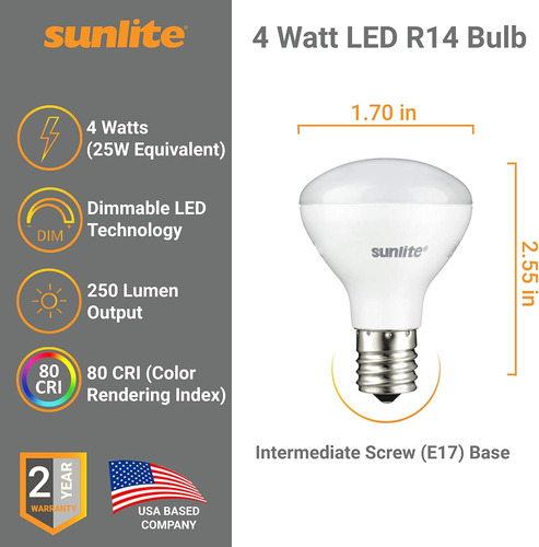 Mini Bombillas Led R14 E17 De 250 Lúmenes Y 3000 K