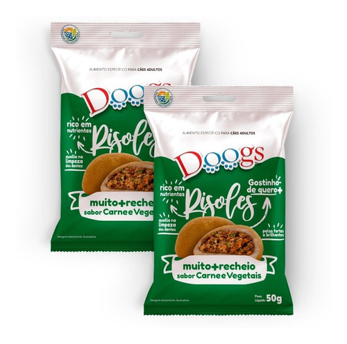 Petiscos Cães Snacks Care Doogs Sabor Risoles 50g Com 2