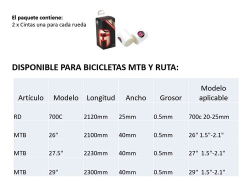 Cinta Anti-pinchazos Banda Bici Ruta-mtb 26 27,5 29 700c