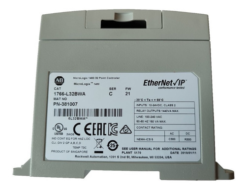 Allen Bradley 1766-l32bwa Plc Micrologix 1400 (Usado)