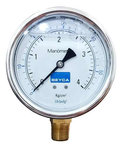 Manómetro 0-4 Kg/cm2 Mm4-48 Beyca C/glicerina (100mm)