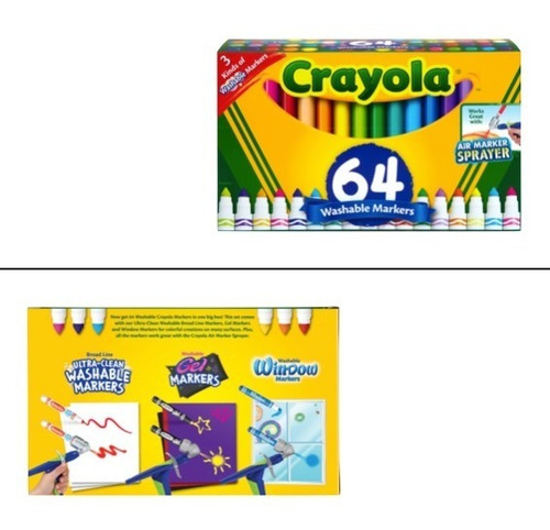 Imagen 1 de 1 de  Marcadores 64 Crayola Lavables Ancho Para Colorear Xtreme P