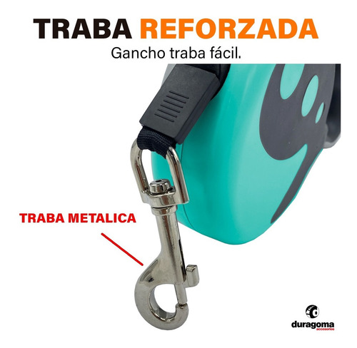 Imagen 3 de 7 de Correa Perro Extensible Retractil C/ Frenado Nunbell 7 M