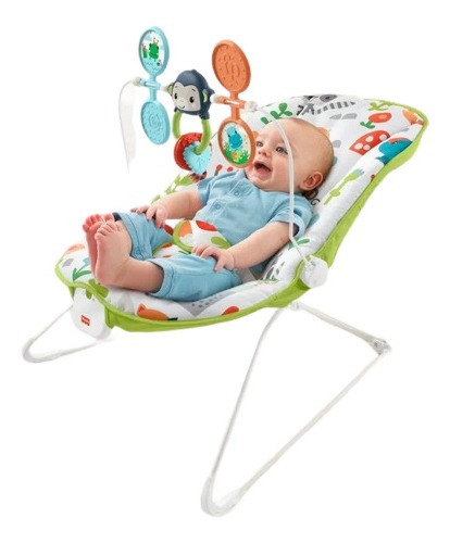 Imagen 2 de 2 de Silla mecedora para bebé Fisher-Price Amiguitos de la selva HCF38 blanco/verde