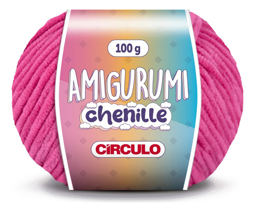 Amigurumi Chenille Círculo - 100 Gramas - 110 Metros Cor 3182 - Pitaya