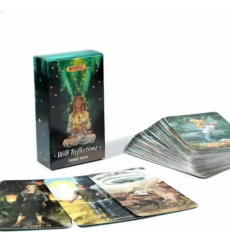 Mazo De Tarot Wild Reflections En Caja Metálica, Cartas Con Bordes Dorados, En Inglés, Para Principiantes Y Adultos, Adivinación Y Conexión