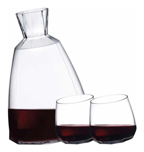 Imagen 1 de 3 de Decanter Pasabahce + 2 Vasos Copon Vino Decantador Palermo