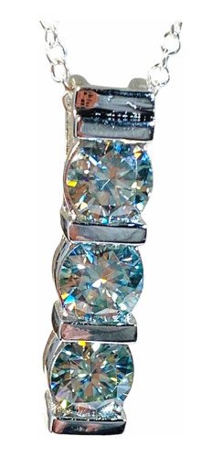 Colgante Plata 925 Diamante Moissanita Blanco Ice Genuino