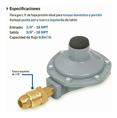 Foset Rg-100, Regulador De Gas De 1 Vía