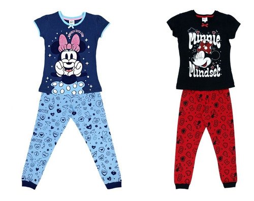 Pijama Original Disney Minnie Mouse Pantalón + Blusa P/niña