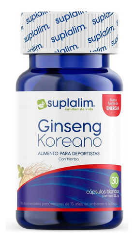 Ginseng Koreano 30 Cápsulas Blandas