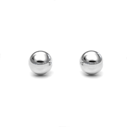 Imagen 1 de 8 de Broqueles Plata 925 Media Bolita Bola 12mm Mujer Agálea
