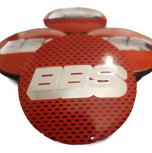 4 Tapas Centros De Rin Bbs Red Lattice Silver 65 Milímetros