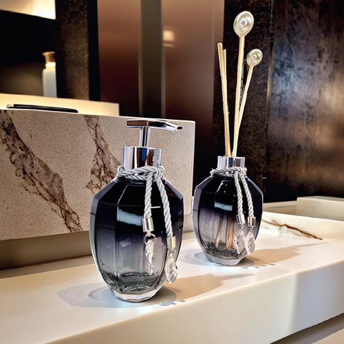 Kit Lavabo Vidro Completo Com Bandeja Vários Modelos Aroma