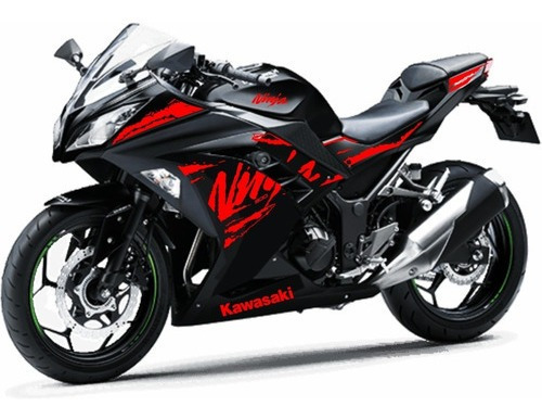 Kit Adhesivos Kawasaki Ninja 300r 2012/2019 Rojo#03 Mk Motos