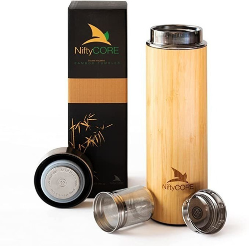 Bamboo Tumbler With Tea Infuser Bottle Loose Leaf Strainer .