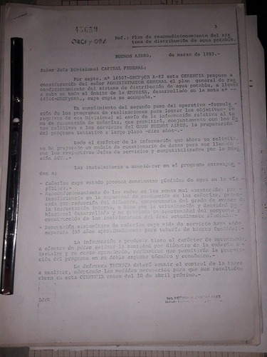 Osn Obras Sanitarias Nación Distribución Agua Potable 1983 (Usado)