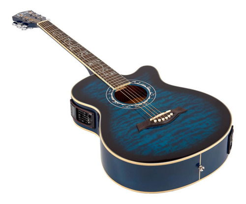 Imagen 2 de 9 de Guitarra Acústica Creep Con Funda Eq 5 Bandas Blue C/corte
