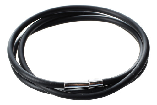 2 Collares De Cordón De Caucho Negro De 3 Mm Con Cierre De A