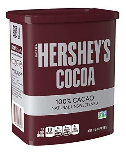 Sin Azúcar Natural De Hershey 100% Cacao Caliente, Hornear, 