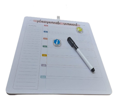 Imagem 3 de 3 de Quadro Planejamento Semanal Lousa Planner Recados Agenda Mag