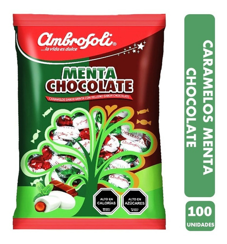 Caramelos Menta Chocolate, Ambrosoli - Bolsa De 100un Aprox.