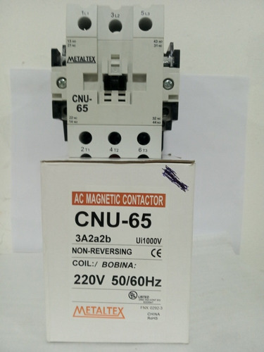 Contactor 65amp Bobina 110v Marca Metaltex Modelo Cnu-65