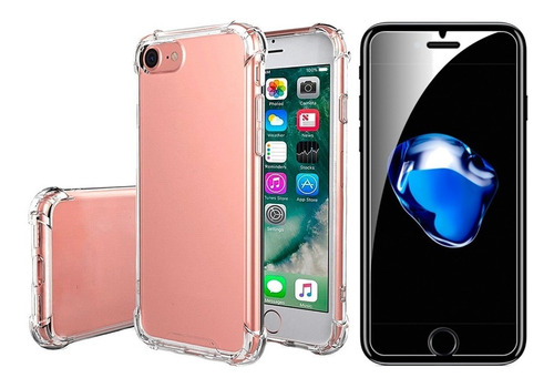 Carcasa Reforzada Para iPhone 7 / 8 + Lamina Mica Vidrio