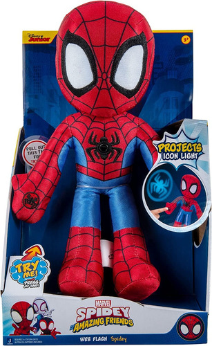 Peluche Spidey Proyeccion Luz Marvel 23 Cm Jazwares Premium