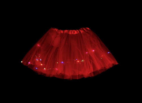 Tutu Pollera Luminosa Led Cotillon Princesa Disfraz Colores