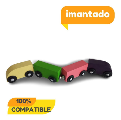 Imagen 4 de 6 de Trencito Magnético Bala Didáctico Tracks Compatibl Trencity