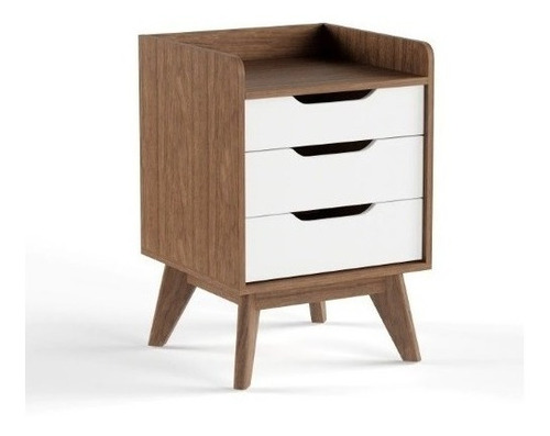 Ibis Buro Estilo Moderno Madera De Nogal 3 Cajones Acabado Chapeado Color Marrón Oscuro