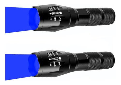 2 Pcs Powerful Blue Light Flashlight Single Mode Long R...