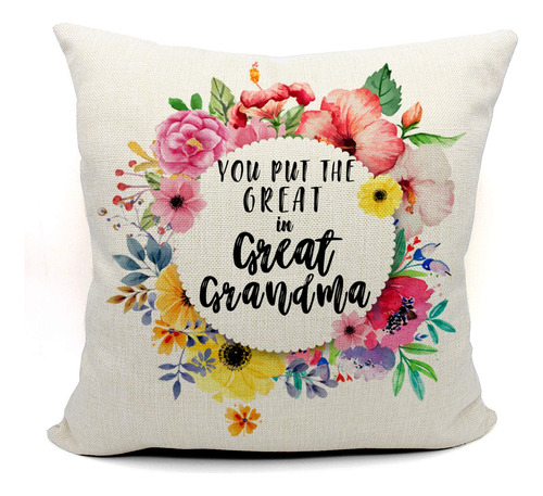 Funda Almohada Para Sofa O Cama Diseño Abuela Regalo 18.0 X