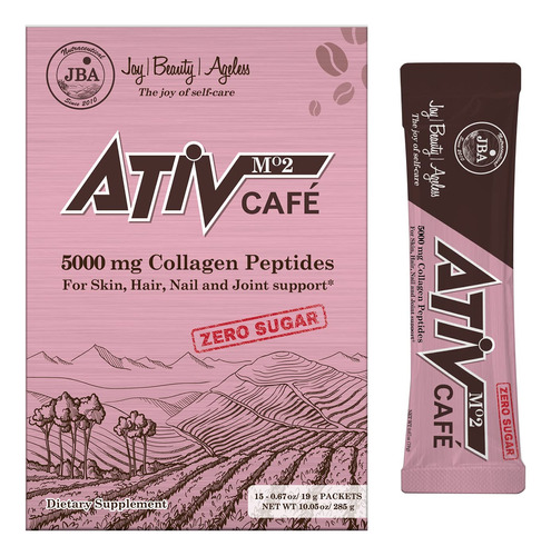 Jba Ativ Cafe - Paquetes De Cafe De Colageno, Cero Azucar, 5