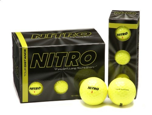 Nitro Tour Distancia Bolas De Golf (pack De 12, Amarillo)