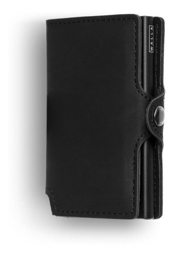 Billetera Walla Wallet Vintage Black - Cuero Proteccion Rfid