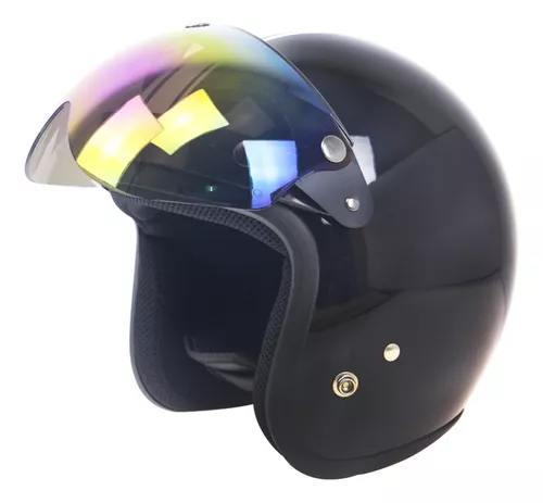  Visera de casco Jet transparente de 3 botones de repuesto para  moto : Automotriz