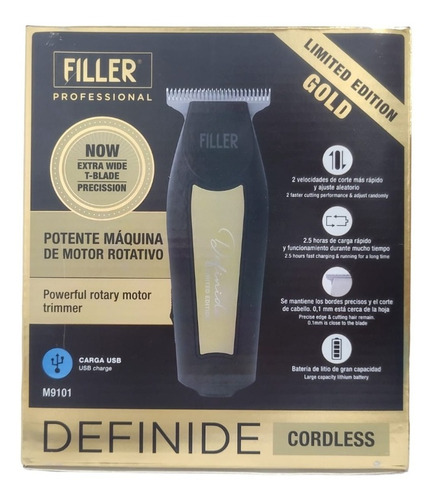 Imagen 2 de 4 de Maquina Patillera Filler Profesional Definide Cordless Gold