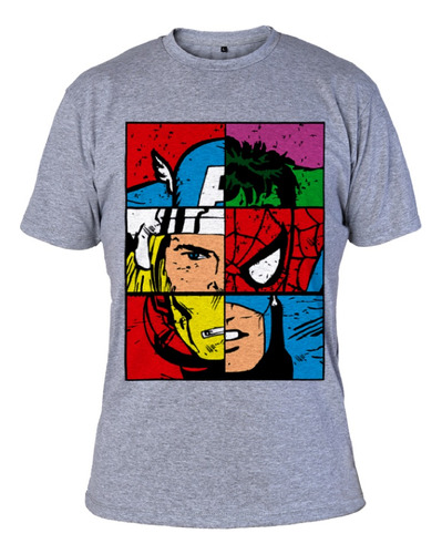 Remera Algodon Premium - 0410 Superheroes 13 - Collage