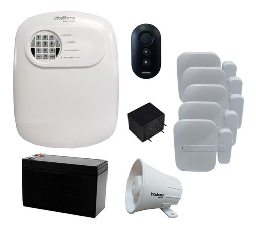 Kit Alarme Anm 24 Net Intelbras 5 Sensor Porta Smart Sem Fio